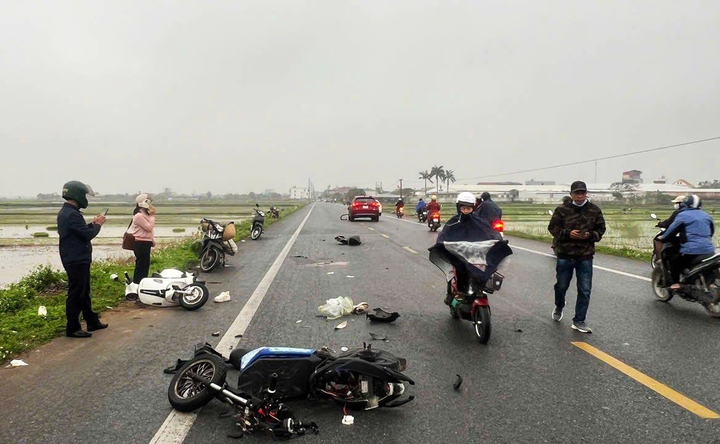 [VIDEO] Hiện trường vụ việc 2 anh em chở nhau đi học gặp nạn tại Thái Thụy